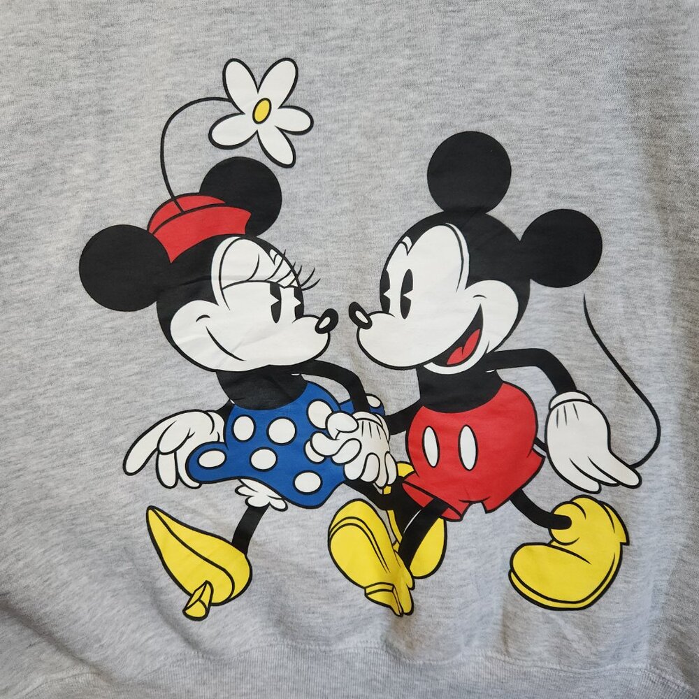 DISNEY Minnie Mickey Mouse Full Zip Sweatshirt Hoodie Gray Women’s 3X - Picture 7 of 11